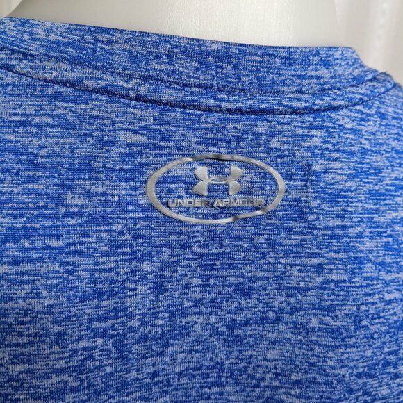UA Under Armour Heatgear Loose Fit Performance Activewear Shirt Top Blue XS - Picture 5 of 6